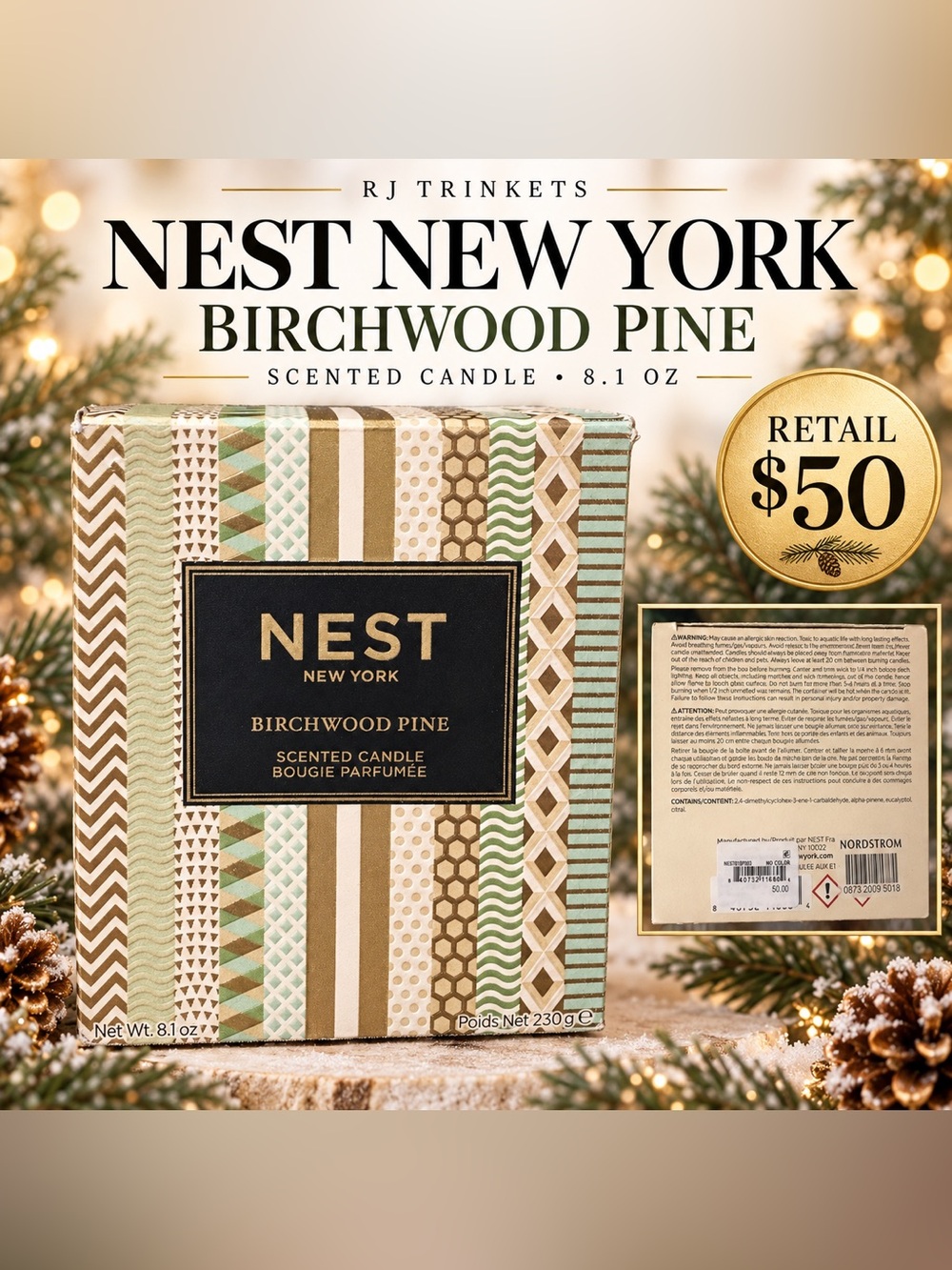 Nest Birchwood Pine Scented Candle - 8.2 oz